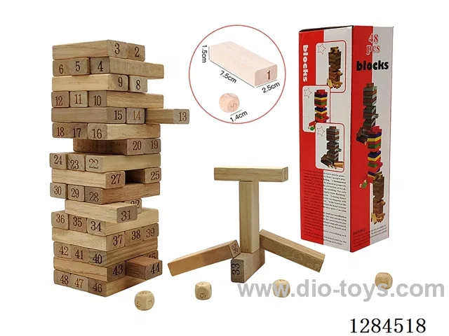 Wooden 48PCS Number Jenga - 7.5