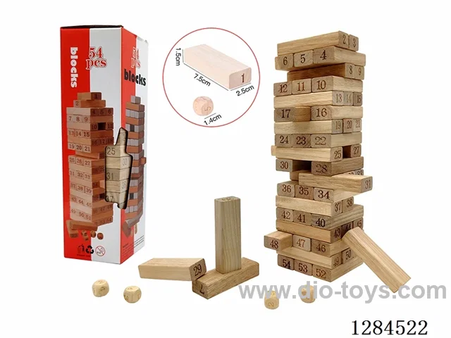 Wooden 54PCS Number Jenga - 7.5