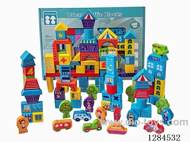 Wooden Scenario Building Blocks 100PCS - City