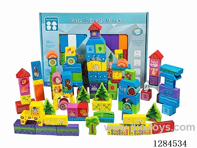 Wooden Scenario Building Blocks 100PCS - Animals