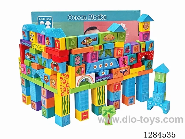 Wooden Scene Building Blocks 100PCS - Ocean