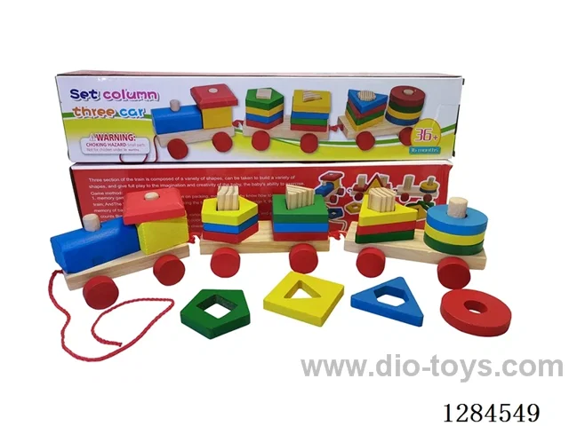 Wooden Three-Section Stacking Column Train