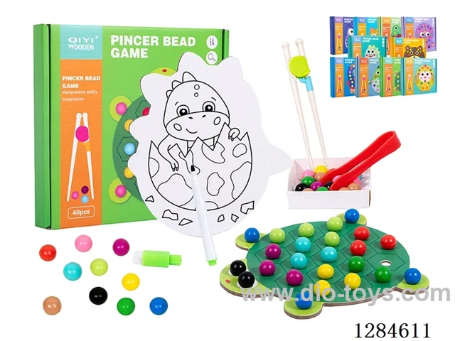 Wooden Bead-Clamping Drawing & Doodle Game - Assorted