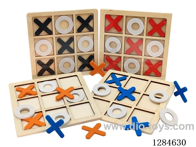 Wooden Tic-Tac-Toe (15PCS, Assorted Colors)