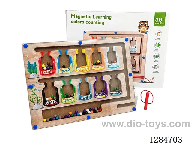Wooden Bottle Maze Pen-and-Bead Game