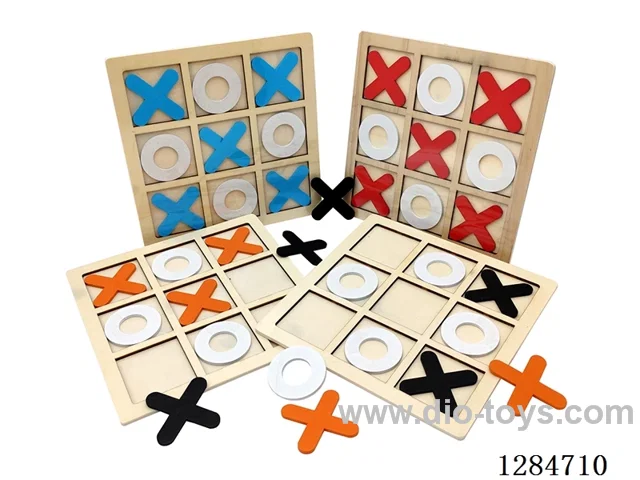 Wooden Tic-Tac-Toe Set (22PCS, Assorted Colors)