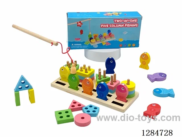 Wooden Building Blocks Set 5: Columns/Fishing