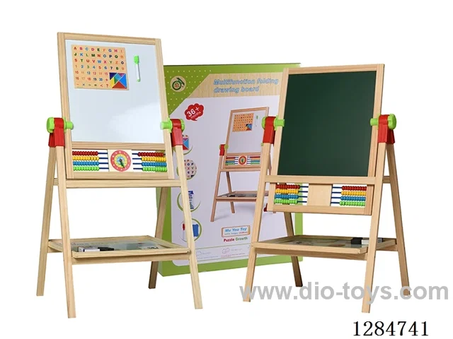 Wooden Abacus Writing Board with Adjustable Easel