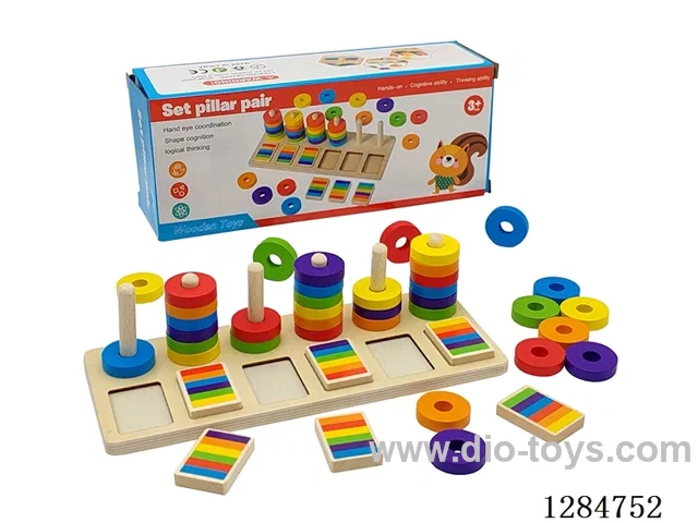Wooden Color-Matching Circle Column Set