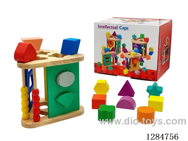 Wooden 13-Hole Triangular Puzzle Box