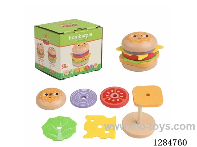 Wooden Realistic Hamburger