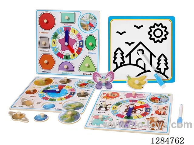 Wooden Drawing Board Clock and Teething Ring