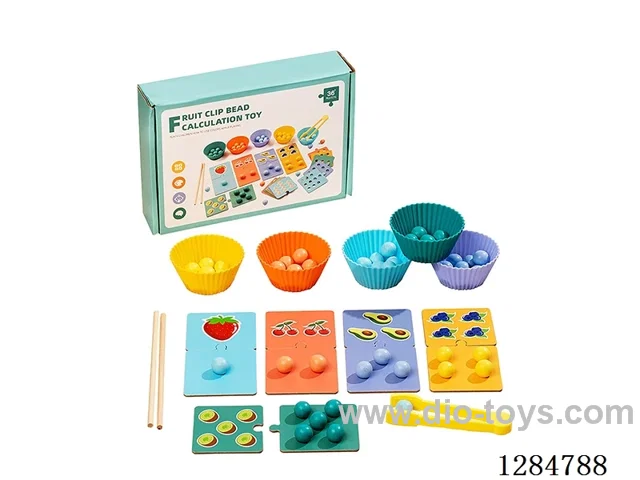Wooden Fruit Math Bead Clips