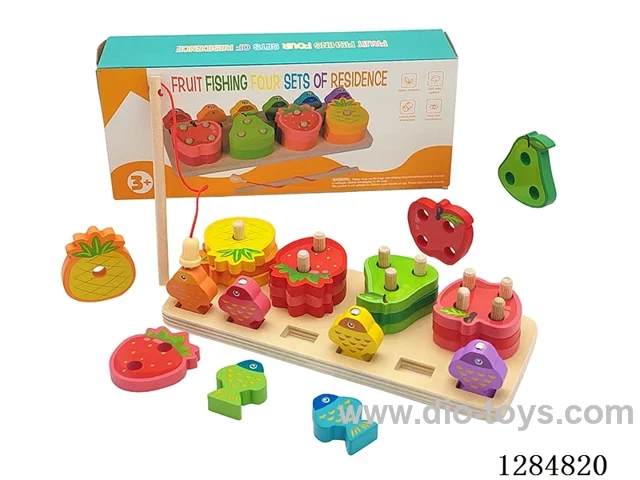 Wooden Fruit Fishing/Four-Pillar Set