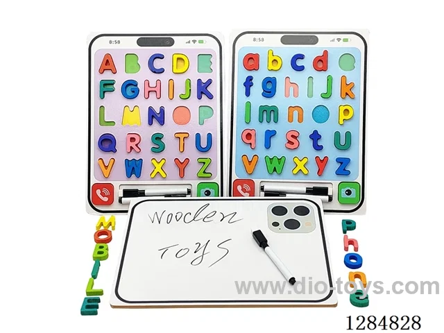 Wooden Phone Model Alphabet Learning/Chalkboard - English