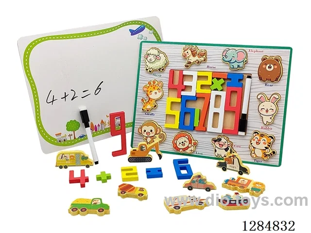 Wooden 3D Puzzle/Number/Writing Board 3-in-1