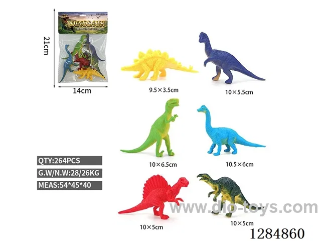 Medium Solid Dinosaurs (6 pcs)