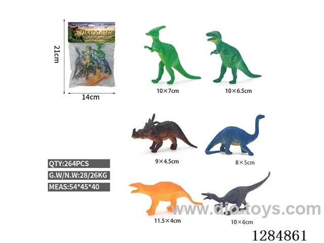 Medium Solid Dinosaurs (6 pcs)