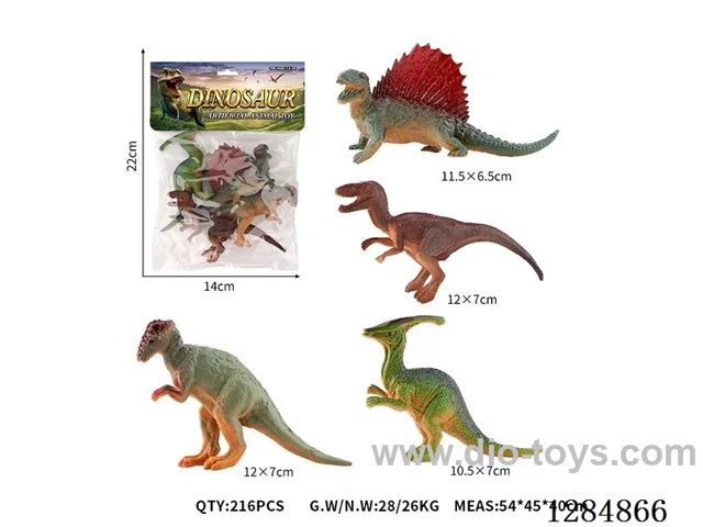 4 Medium Solid Dinosaurs