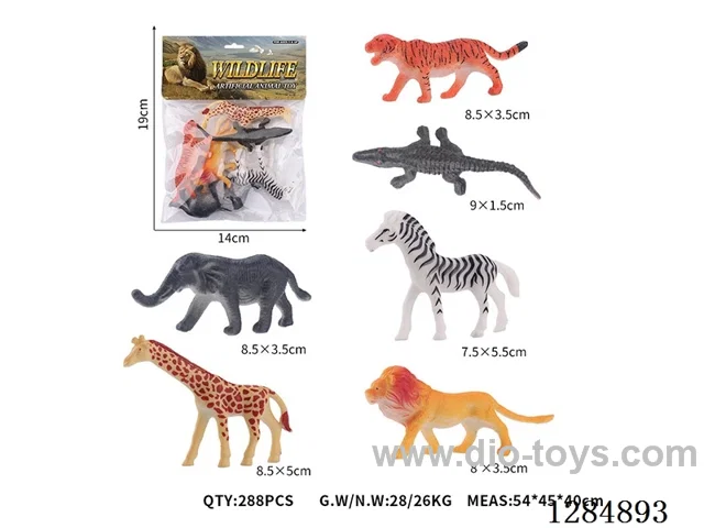 Medium Solid Wild Animals (6 PCS)