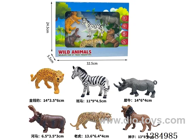 Large Wild Animals 6 styles Display Box Set