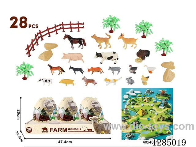 Farm Animals, 28PCS Set in Small Eggshell Packaging (6-PCS Box)