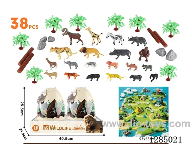 Wild Animals 38-PCS Set (Medium Eggshell Packaging, 2-PCS)