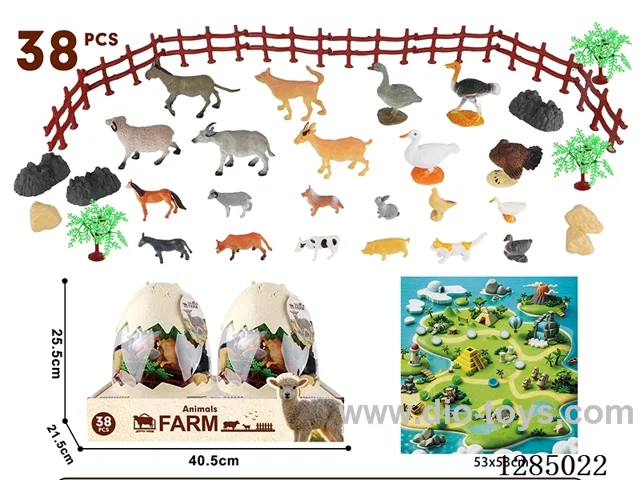 Farm Animals 38-PCS Set (Medium Eggshell Packaging, 2-PCS)