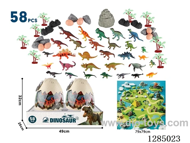 Dinosaurs 58-PCS Set (Large Eggshell Packaging, 2-PCS)