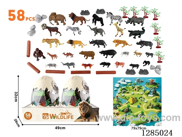 Wild Animals 58-PCS Set (Large Eggshell Packaging, 2-PCS)