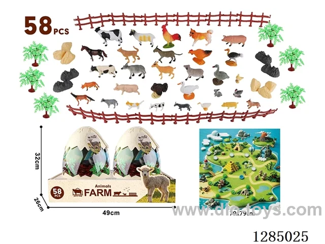 Farm Animals 58-PCS Set (Large Eggshell Packaging, 2-PCS)