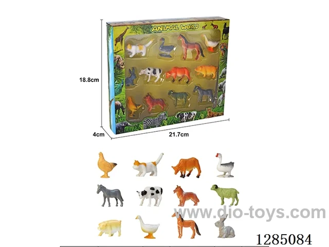 Small Farm Animals (12PCS) with Window Display Box