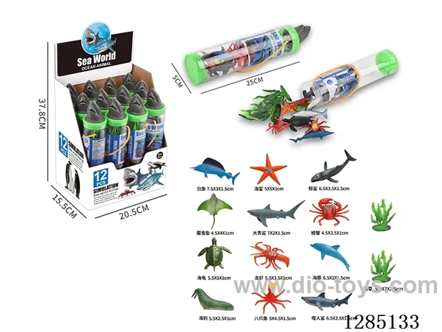 Small Ocean Creatures (12 PCS) + Accessories, PET Tube Pack (12PCS)