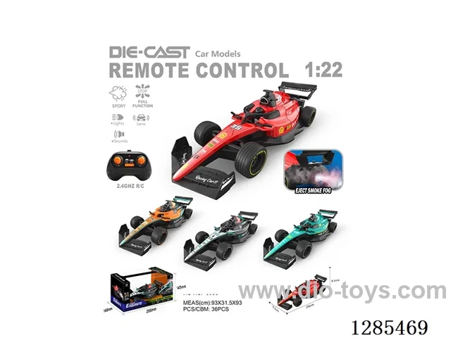 1:22 RC Spray Die-Cast Formula Car included battery 4 colors