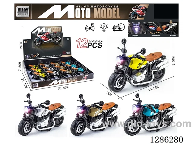 1:14 pull back alloy motorcycles 12PCS （W L/M）