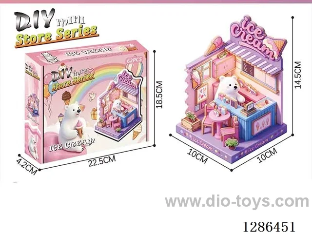 DIY Polar Bear Ice Cream Shop Miniature Scene 3D Puzzle 62 PCS