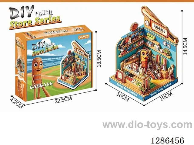 DIY Baseball Shop Miniature Scene 3D Puzzle 56 PCS