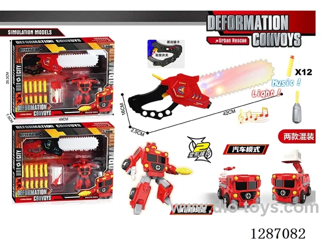 DIY Firefighter Transformer Car Catapult Saw Set W L/M, includes 3 AG13 batteries (2 mixed)