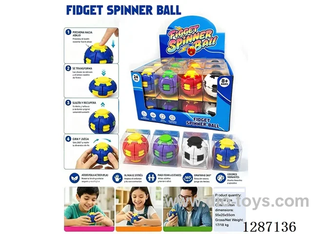 Finger Spinner (Stress-Relief Spinner) With Lights (24 PCS)