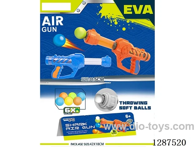 ABS Mechanical (Blue and Orange) Dual-Use Air-Powered Gun (6 balls, 6 EVA bullets)
