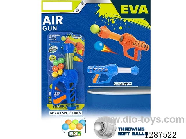 ABS Mechanical (Blue and Orange) Dual-Use Air-Powered Gun (6 balls, 6 EVA bullets)