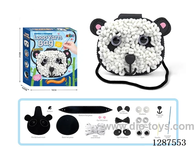 DIY 2-in-1 Panda Hand-Sewn Felt and Yarn Crochet Pouch
