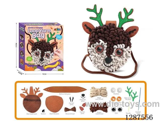 DIY 2-in-1 Fawn Hand-Sewn Felt and Yarn Crochet Pouch