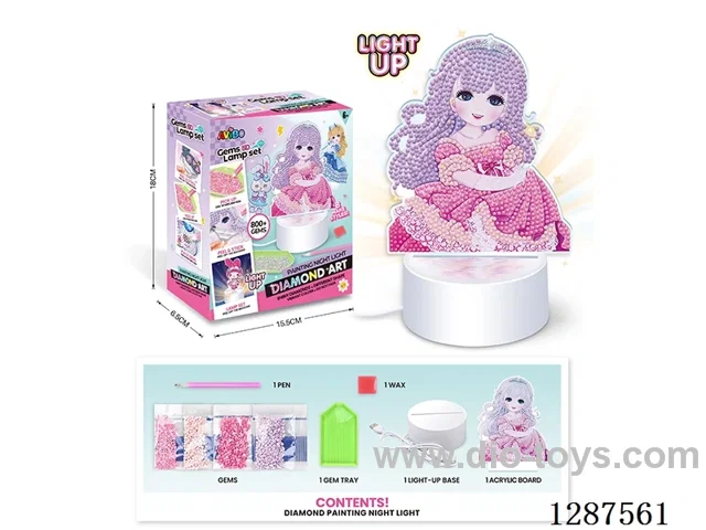 Acrylic Creative Diamond Painting set - Princess LED Rhinestone Night Light