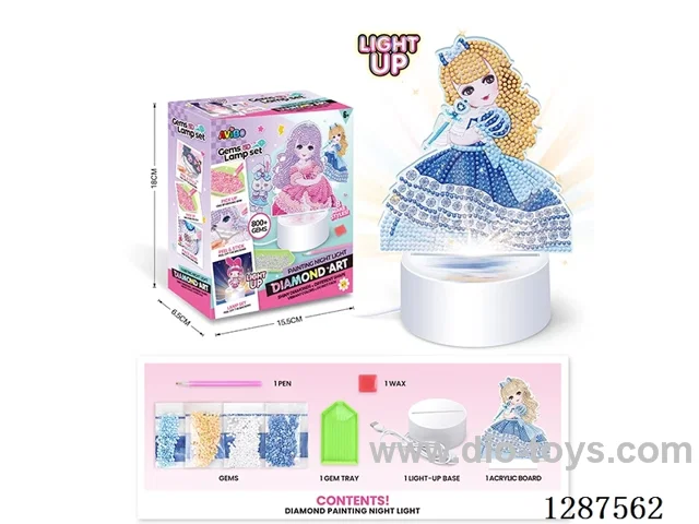 Acrylic Creative Diamond Painting set - Princess LED Rhinestone Night Light