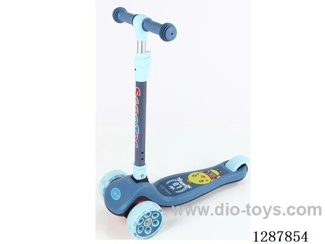 Scooter - Glowing Hummer Wheels, Soft Rubber Anti-Slip, Lights & Music, Folds in a Second, 4-Level Adjustment, Full-Cover Deck - Pink/Blue/Yellow/Green