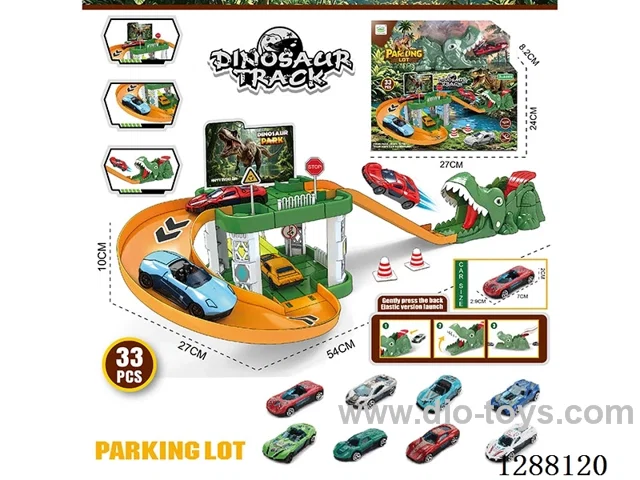 DIY Dinosaur Catapult Track Parking Lot 33PCS