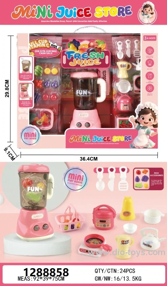 kid pretend mini juice store toy in window box