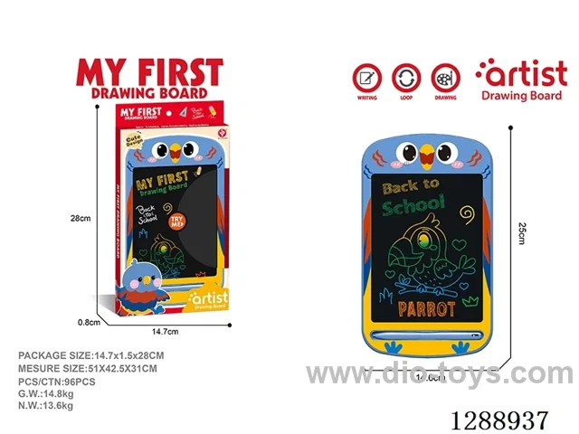 Little Bird LCD Drawing Board – One-Button Clear – included battery (1 x 3V CR2025 Button Cell Battery)