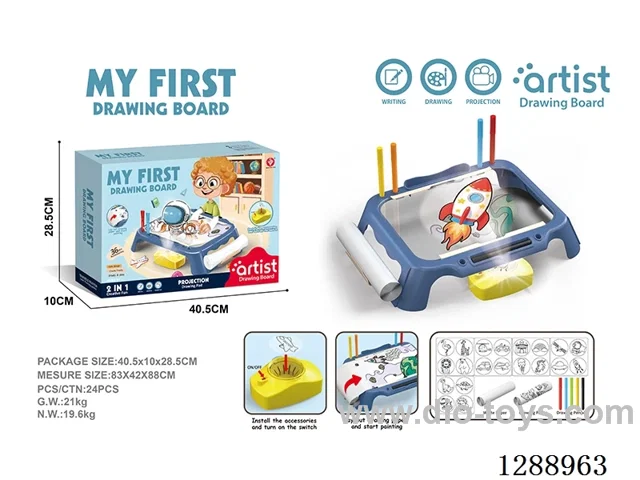 Blue Projection Table Drawing Board, Projection, 2 AA Batteries (No Included Batteries)